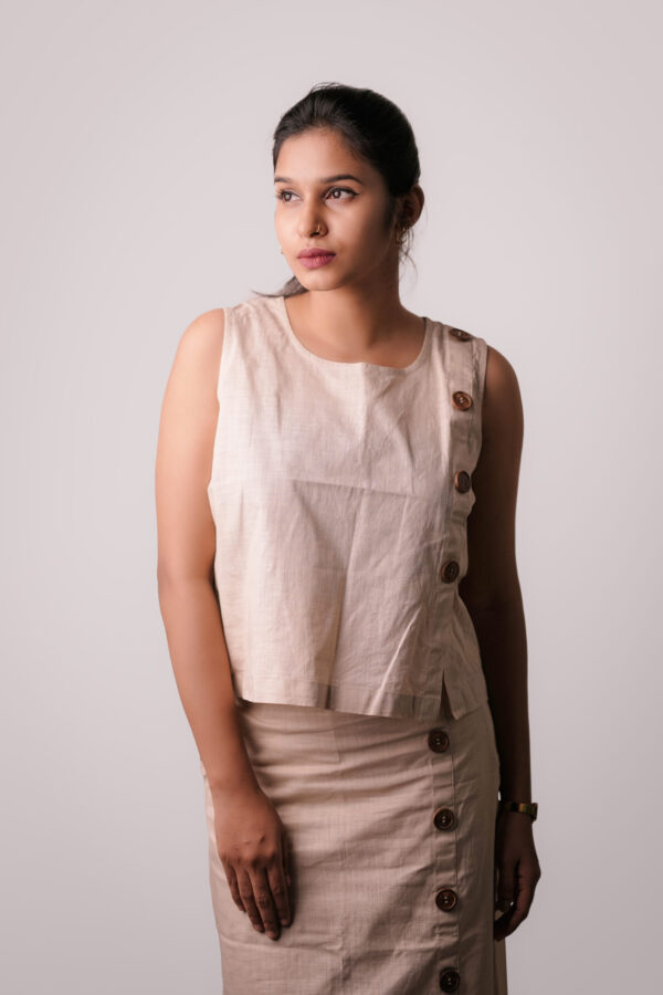 Linen Classic Top And Midi Skirt. - Image 4