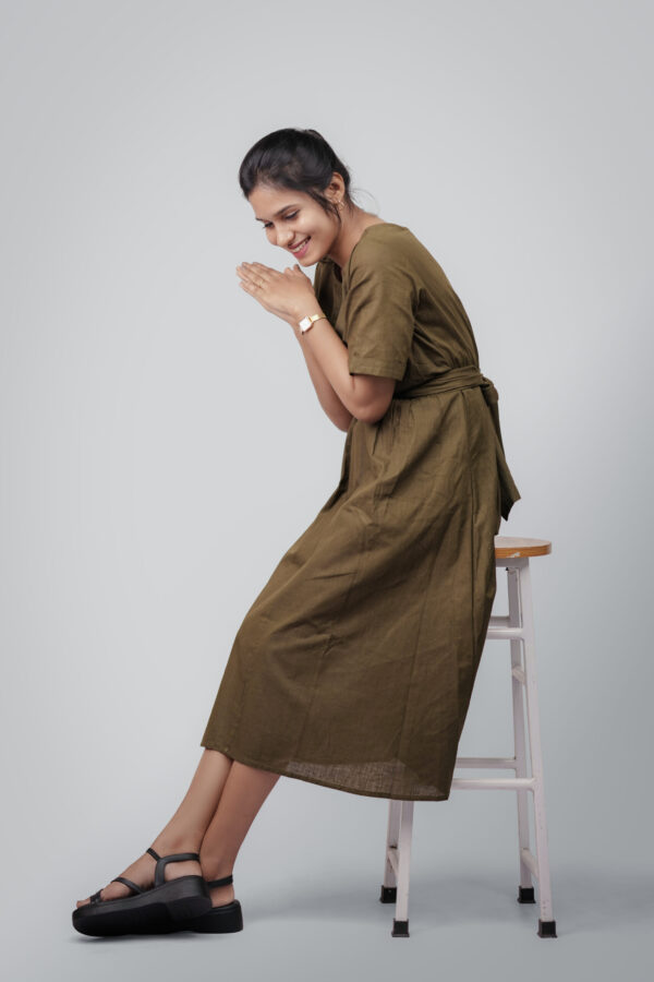 Wrap Linen Dress. - Image 4